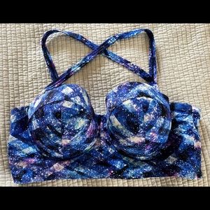 Torrid Galaxy push up swim top size 2